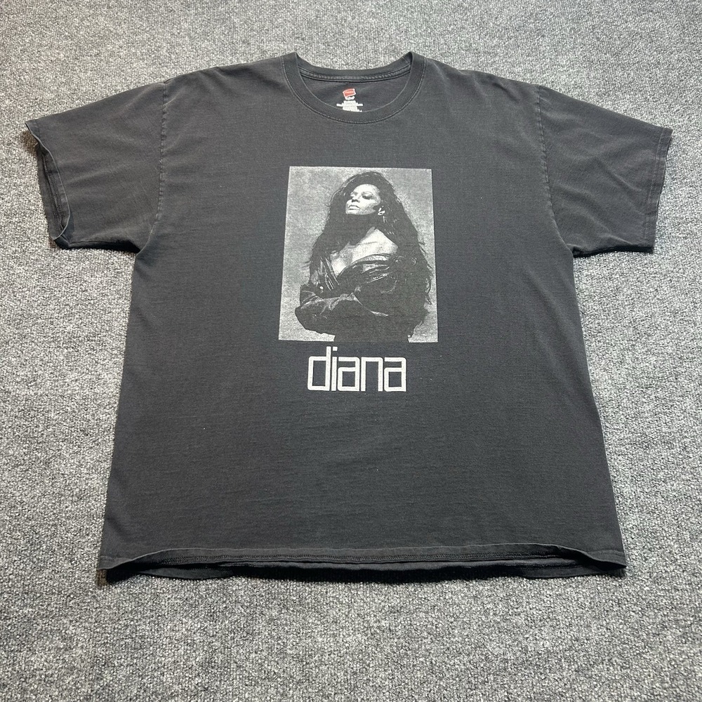 Diana Ross Portrait T-shirt Size XL Unisex Black Short Sleeve Music Concert Tee